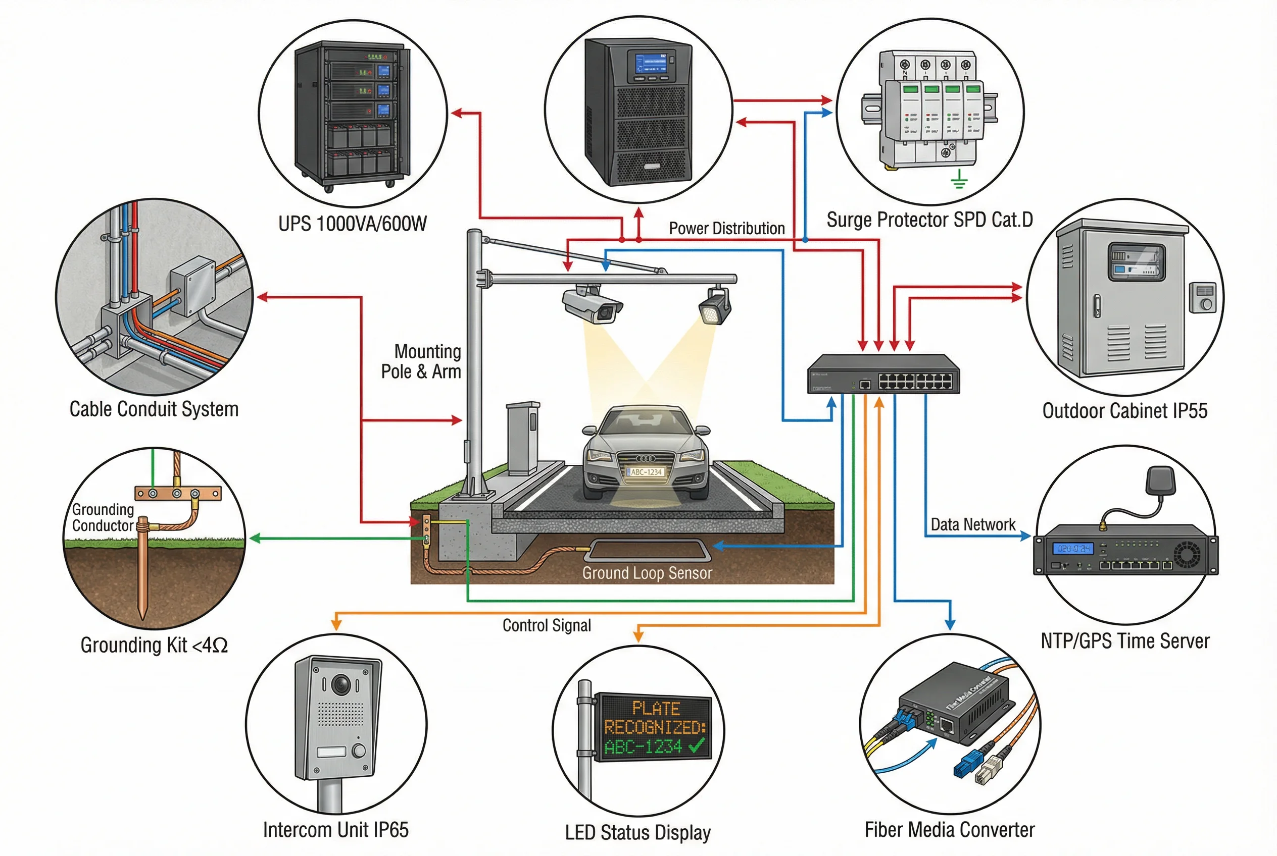 Figure 7.1: LPR/ANPR supporting systems ecosystem — integrated view of all supporting devices and their interconnections